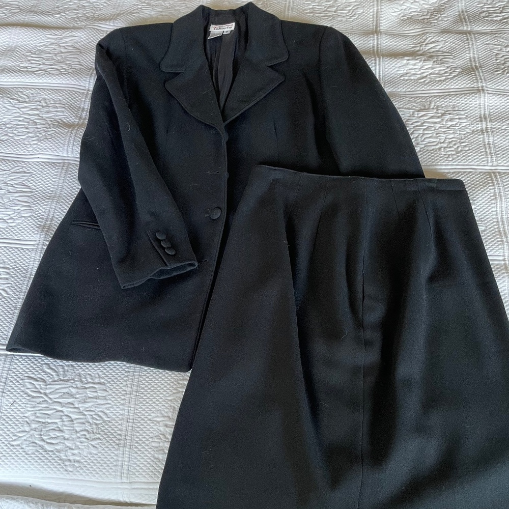 Black wool suit